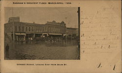 Saginaw's Greatest Flood March to April 1904 Michigan Postcard Postcard