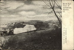 Birds Eye View of Ashtabula Harbor Ohio Postcard Postcard