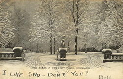 Snow Scene in Woodruff Place Indianapolis, IN Postcard Postcard