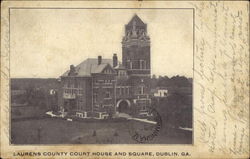 Laurens County Court House and Square Dublin, GA Postcard Postcard