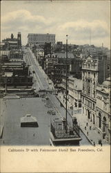 California Street with Fairmount Hotel Postcard