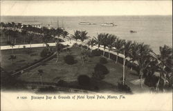 Biscayne Bay & Grounds of Hotel Royal Palm Postcard