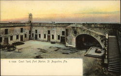 Court Yard, Fort Marion Postcard