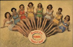 Greetings from Florida "Land o' Sand" Swimsuits & Pinup Postcard Postcard Postcard