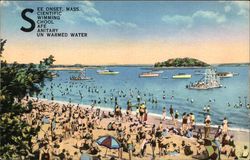 See Onset, Mass. Scientific Swimming School Safe Sanitary Unwarmed Water Massachusetts Postcard Postcard Postcard