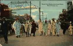 Mardi Gras Maskers on Canal Street New Orleans, LA Postcard Postcard Postcard