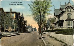 Highland Avenue Fitchburg, MA Postcard Postcard Postcard