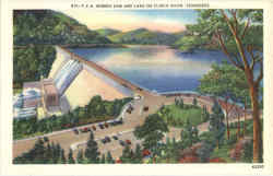 T. V. A. Norris Dam And Lake on Clinch River Postcard