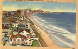 General View of Boardwalk and Beach, Ventnor Pier Postcard