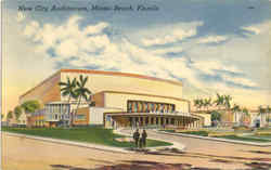 New City Auditorium Miami Beach, FL Postcard Postcard