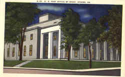 U. S. Post Office by Night Athens, GA Postcard Postcard