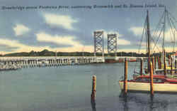 Drawbridge across Frederica River Saint Simons, GA Postcard Postcard