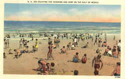 Beach Scene Enjoying the Sunshine and Surf on The Gulf of Mexico Scenic, FL Postcard Postcard