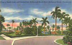 View of South Lawn and Cabana Club, Hollywood Beach Hotel Postcard