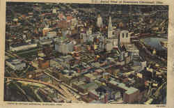 Aerial View of Downtown Cleveland Ohio Postcard Postcard