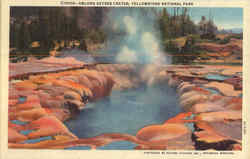 Oblong Geyser crater, Yellowstone National Park Postcard