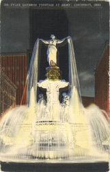 Tyler Davidson Fountain at Night Cincinnati, OH Postcard Postcard