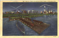 East 9th Street Pier and Skyline at Night Postcard