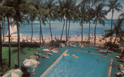 Waikiki Beach Outrigger Hotels Postcard