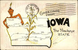 Greetings from the Hawkeye State Iowa Postcard Postcard