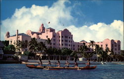 Outrigger canoeing at Waikiki Hawaii Postcard Postcard