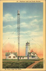 Highland Light and Radio Beacon Cape Cod, MA Postcard Postcard