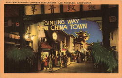 Enchanting Chinese Settlement Los Angeles, CA Postcard Postcard