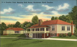 Country Club, Showing Bath House Henderson, NC Postcard Postcard