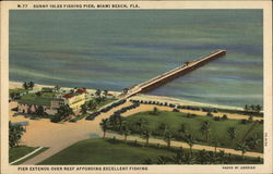 Sunny Isles Fishing Pierr Miami Beach, FL Postcard Postcard