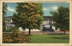 Residence of Clark Gable, Brentwood Highlands Postcard