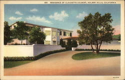 Residence of Claudette Colbert, Holmby Hills Los Angeles, CA Postcard Postcard