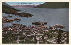 View over the bay Wrangell, AK Postcard Postcard