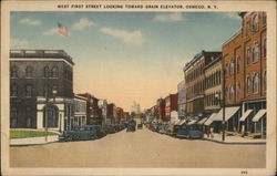 West First Street Looking Toward Grain Elevator Oswego, NY Postcard Postcard