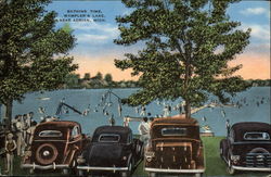 Bathing Time, Wampler's Lake Adrian, MI Postcard Postcard