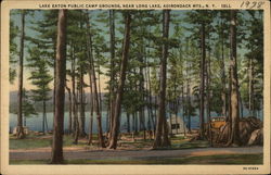 Lake Eaton Public Camp Grounds, Adirondack Mountains Long Lake, NY Postcard Postcard