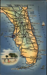 Map of Florida Postcard