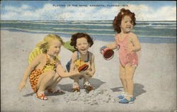 Playing in the Sand Sarasota, FL Postcard Postcard