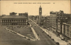 Copley Square Showing Public Library Postcard