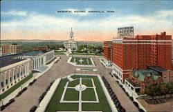 Memorial Square, Nashville, Tenn Postcard