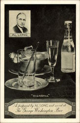 Highball as prepared by the George Washington Bar Postcard