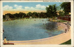 Municipal Swimming Pool Salina, KS Postcard Postcard