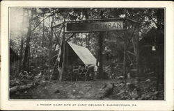 A Troop Camp Site at Camp Delmont Sumneytown, PA Postcard Postcard