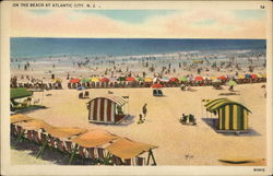 On the Beach at Atlantic City Postcard