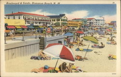 Boulevard & Sands Hampton Beach, NH Postcard Postcard