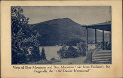 View of Blue Mountain and Blue Mountain Lake from Faulkner's Inn Postcard