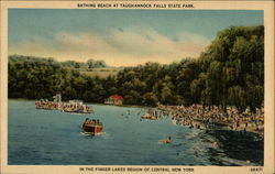 Bathing beach at Taughannock Falls State Park Ulysses, NY Postcard Postcard