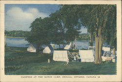 Campers at the Motor Camp Postcard