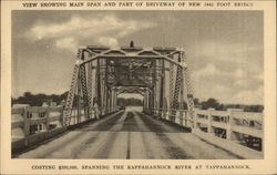 View of Main Span and part of Driveway of New 5442 Foot Bridge Postcard