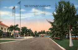 North Flagler Drive at Yacht Club Postcard