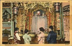 Interior, Tin How Temple (Joss House), Chinatown San Francisco, CA Postcard Postcard